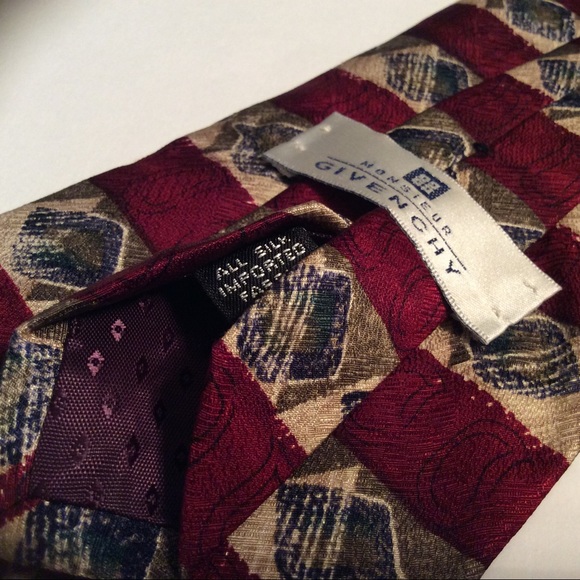 Givenchy Monsieur red geometric stripe silk tie - Picture 3 of 4